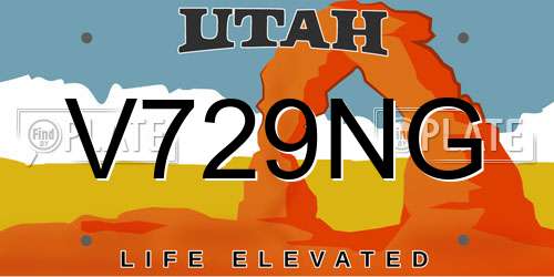 V729NG Utah License Plate