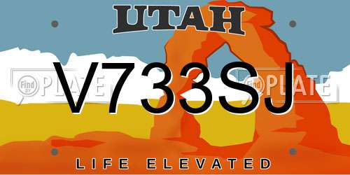 V733SJ Utah License Plate