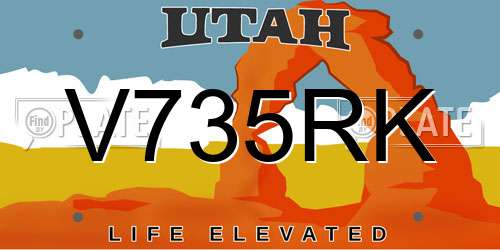 V735RK Utah License Plate