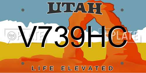 V739HC Utah License Plate