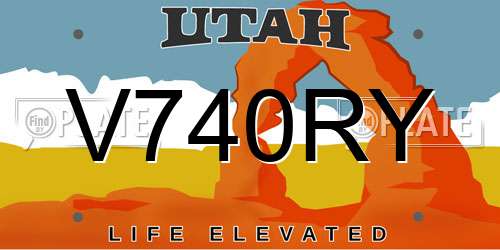 V740RY Utah License Plate