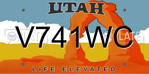 V741WC Utah License Plate