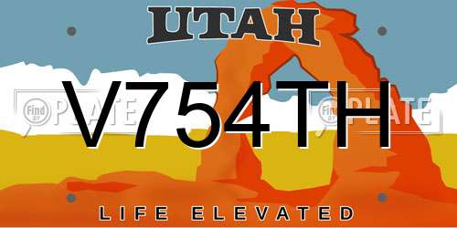V754TH Utah License Plate
