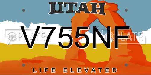 V755NF Utah License Plate
