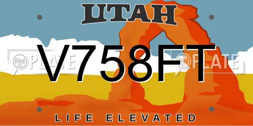 V758FT Utah License Plate