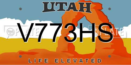 V773HS Utah License Plate