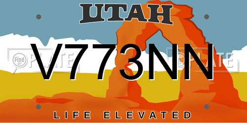 V773NN Utah License Plate