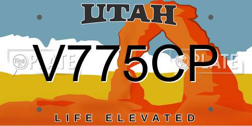 V775CP Utah License Plate