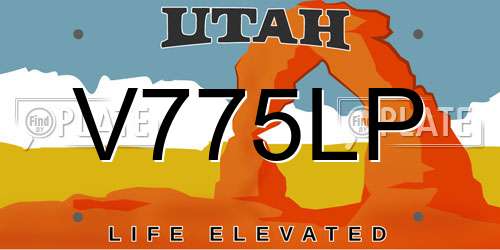 V775LP Utah License Plate