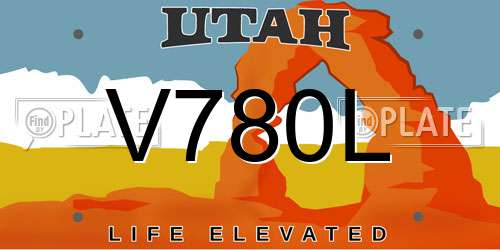 V780L Utah License Plate