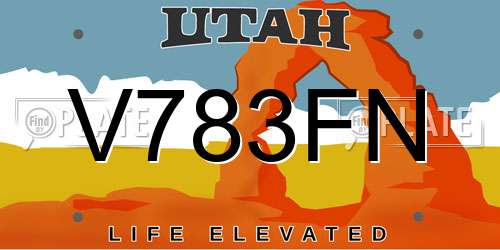 V783FN Utah License Plate