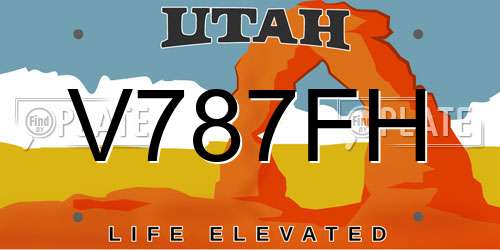 V787FH Utah License Plate