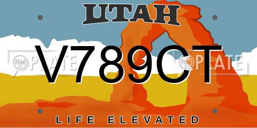V789CT Utah License Plate
