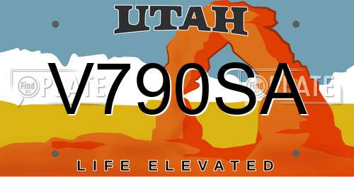 V790SA Utah License Plate