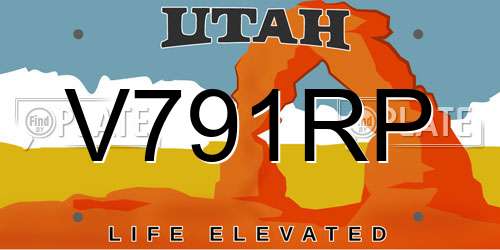 V791RP Utah License Plate