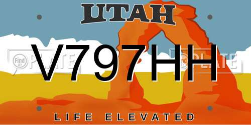 V797HH Utah License Plate