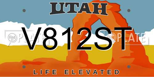 V812ST Utah License Plate