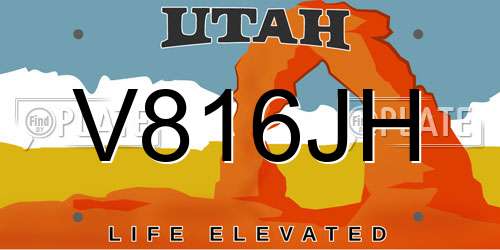 V816JH Utah License Plate