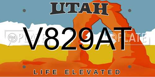 V829AT Utah License Plate