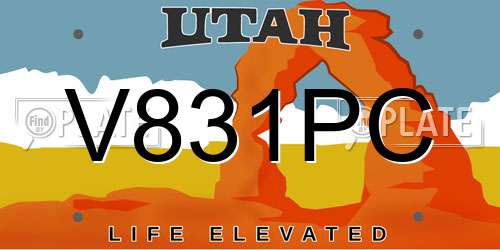 V831PC Utah License Plate