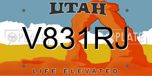 V831RJ Utah License Plate