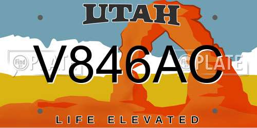 V846AC Utah License Plate