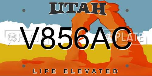 V856AC Utah License Plate
