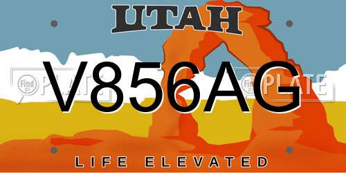 V856AG Utah License Plate