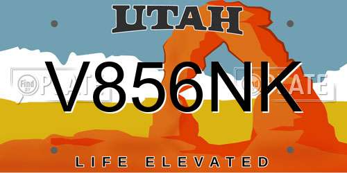 V856NK Utah License Plate