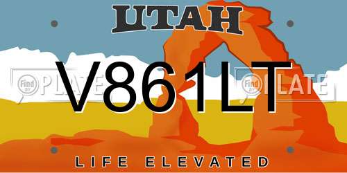 V861LT Utah License Plate