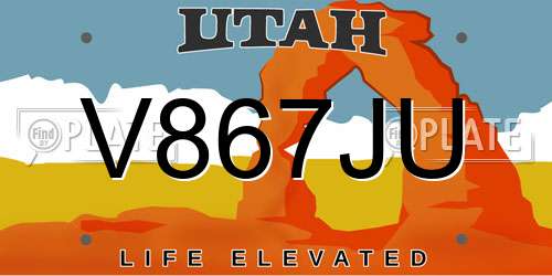 V867JU Utah License Plate
