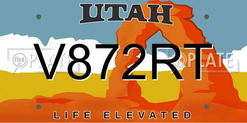 V872RT Utah License Plate