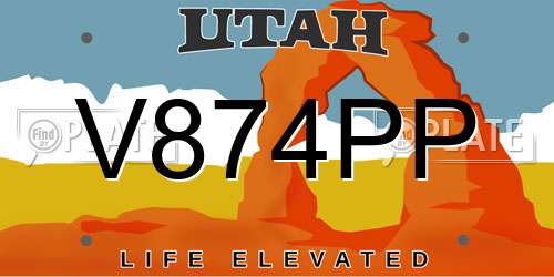 V874PP Utah License Plate