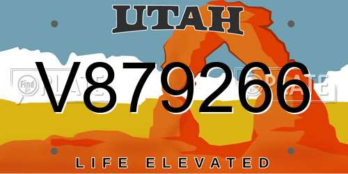 V879266 Utah License Plate
