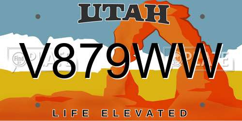 V879WW Utah License Plate