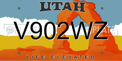 V902WZ Utah License Plate