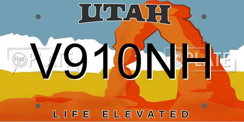 V910NH Utah License Plate