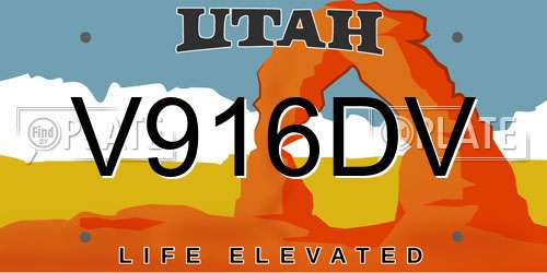V916DV Utah License Plate