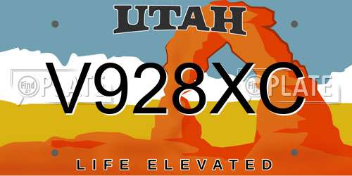 V928XC Utah License Plate
