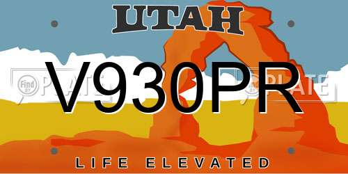 V930PR Utah License Plate