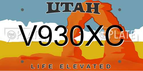 V930XC Utah License Plate