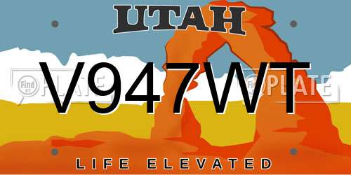V947WT Utah License Plate