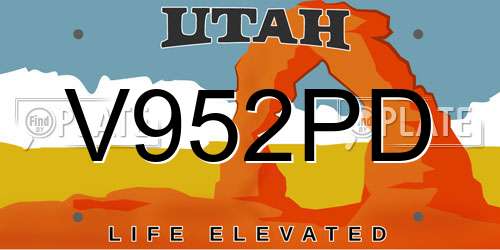 V952PD Utah License Plate