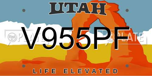 V955PF Utah License Plate