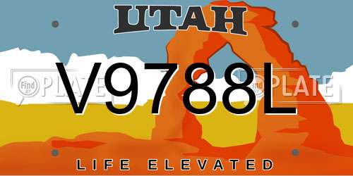 V9788L Utah License Plate