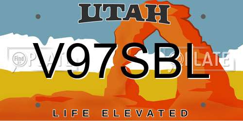 V97SBL Utah License Plate
