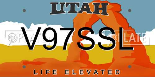 V97SSL Utah License Plate