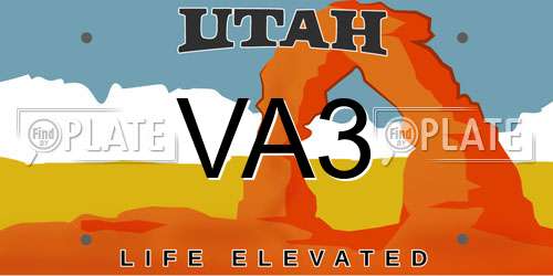 VA3 Utah License Plate