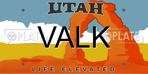 VALK Utah License Plate