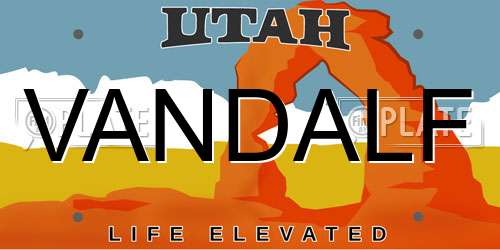 VANDALF Utah License Plate